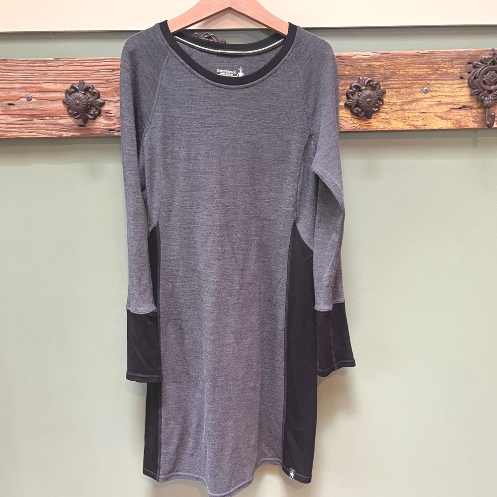 Smartwool Merino Sport 250 Dress Womens XS Gray Black Colorblock Wool Tunic